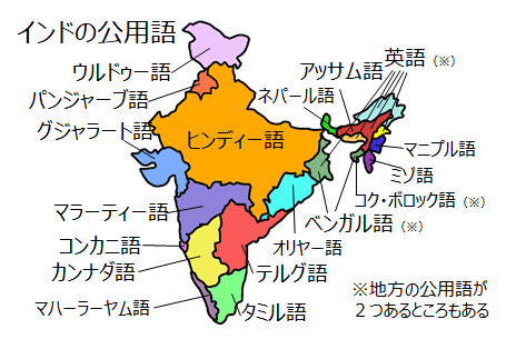 インドの言語地図